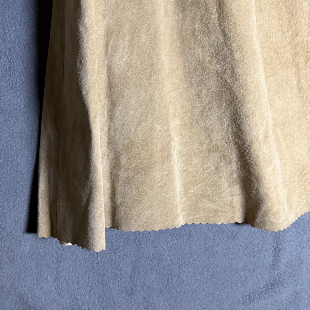 M L Leddy's Tan Suede Leather Maxi Skirt Western Handmade Texas A-Line Medium - Picture 2 of 8